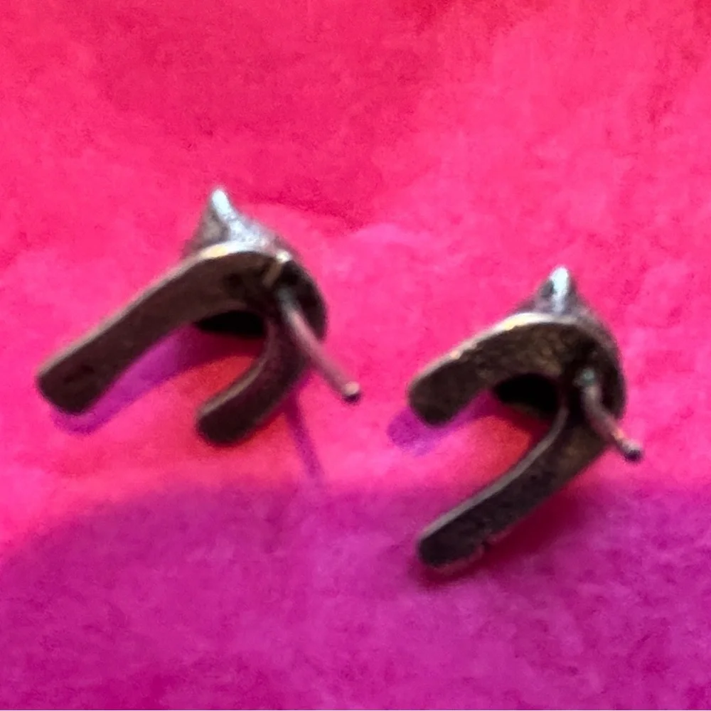 Cat Sterling Silver Stud Earrings